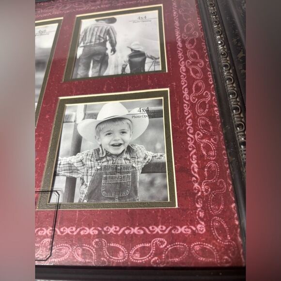 16” NEW Cowboys Are the Cutest Boys 3 Opening Picture Frame NIB - Picture 4 of 7